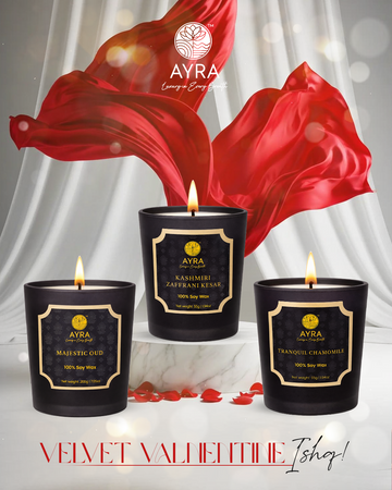 Ishq | Velvet Valentine | Majestic Oud/Kashmiri Zaffrani Kesar/Tranquil Chamomile | Set of 3 Shot Glass