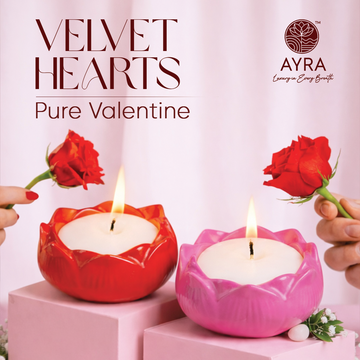 Velvet Hearts | Premium Parijat/Golden Champa | Lotus Set of 2