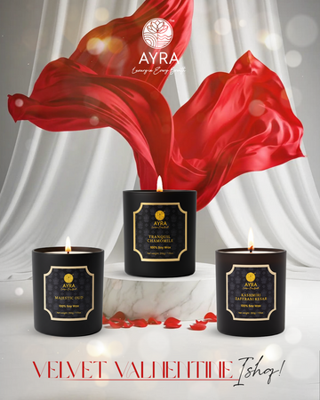 Ishq | Velvet Valentine | Majestic Oud/Kashmiri Zaffrani Kesar/Tranquil Chamomile | Set of 3 Big Glass