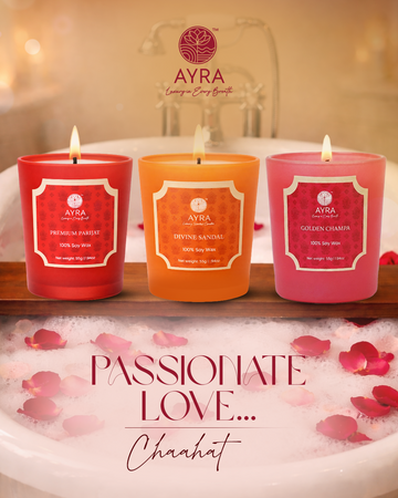 Chaahat | Passionate Love | Premium Parijat/Divine Sandal/Golden Champa | Set of 3 Shot Glass