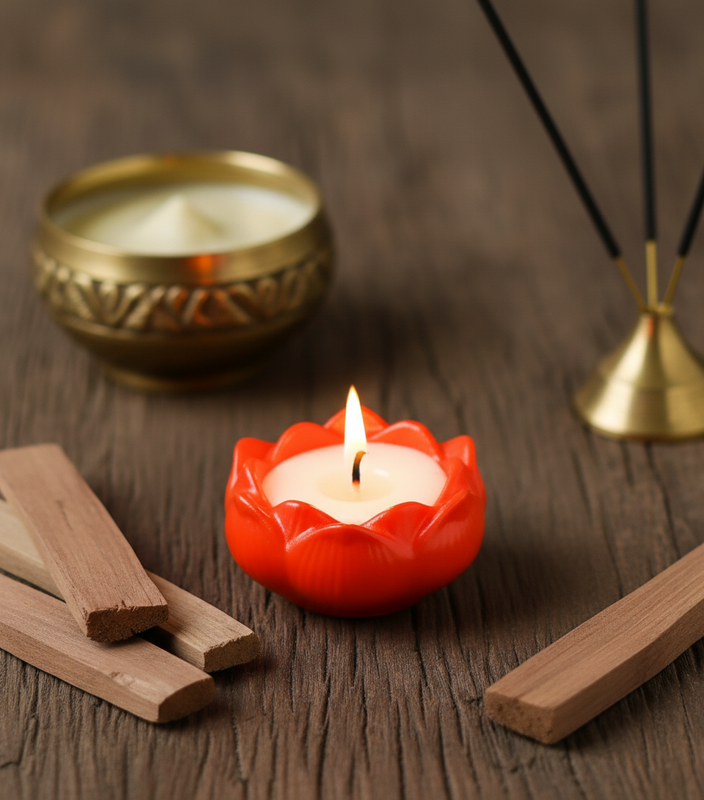 Republic Day Candle | Royal Raat Rani/Moonlit Jasmine/Divine Sandal | Set of 3 Lotus