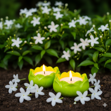 Royal Raat Rani Candle | Lotus Set of 2