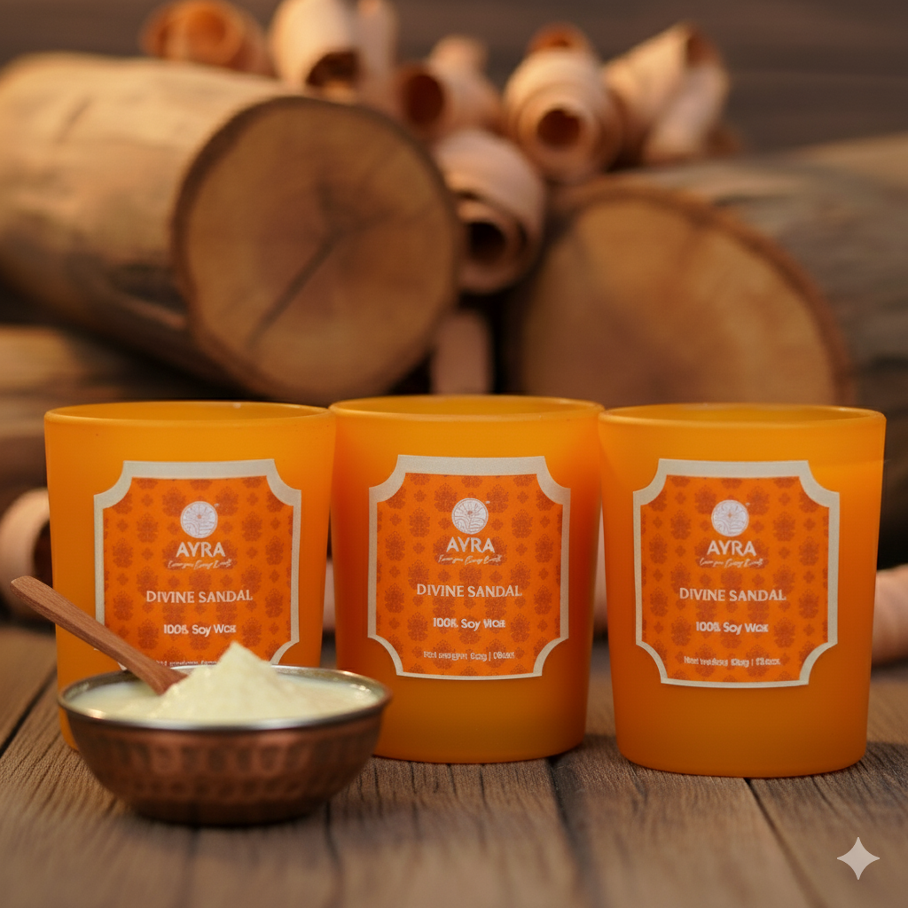 Divine Sandal Candle | Set of 3