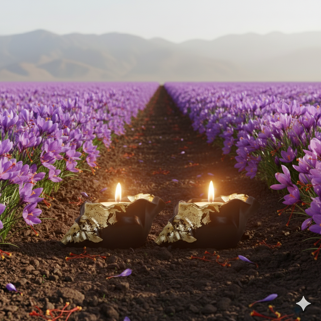 Kashmiri Zaffrani Kesar Candle | Shankh Set of 2