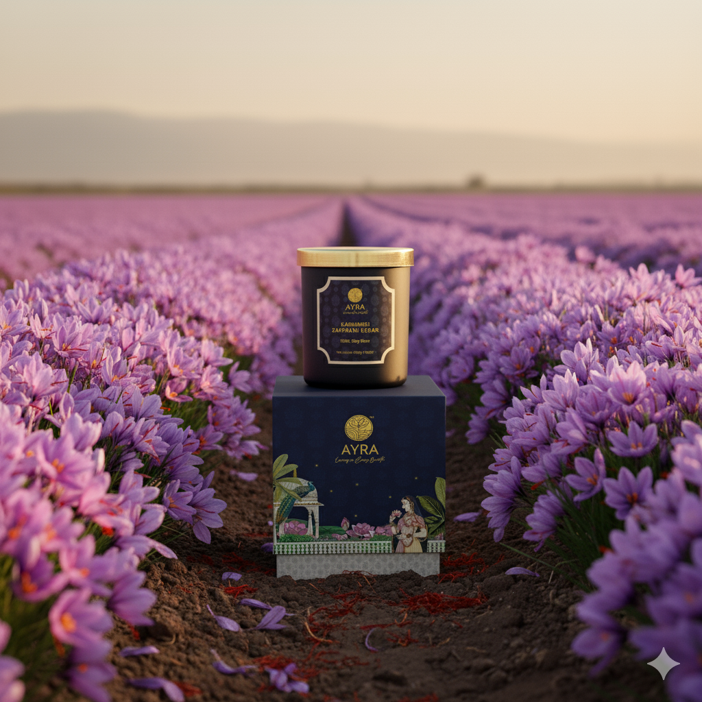 Kashmiri Zaffrani Kesar Candle | Big Glass