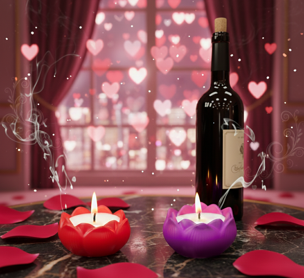 Velvet Hearts | Premium Parijat/Golden Champa | Lotus Set of 2