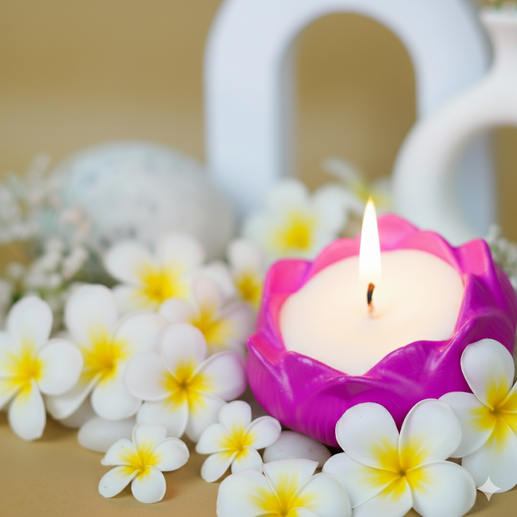 Golden Champa Candle | Lotus