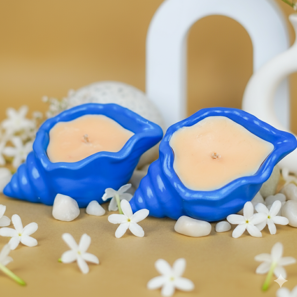 Moonlit Jasmine Candle | Shankh set of 2