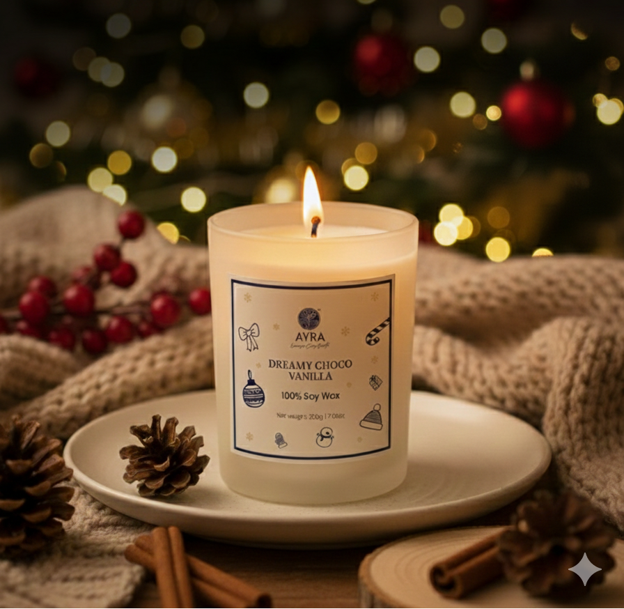 Dreamy Choco Vanilla | Christmas Candle | Big Glass
