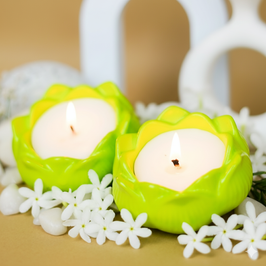 Royal Raat Rani Candle | Lotus Set of 2