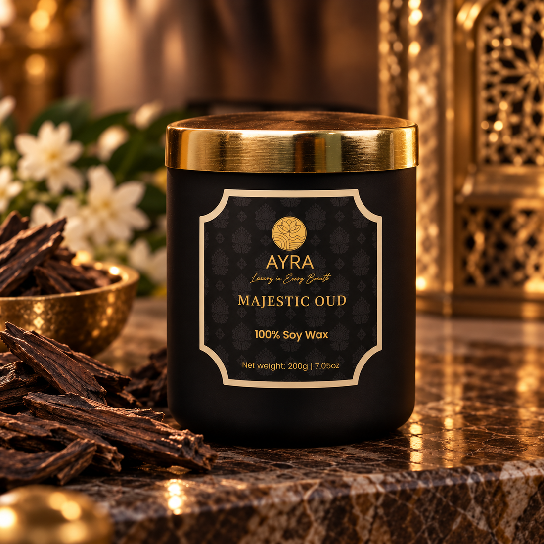 Majestic Oud Candle | Big Glass