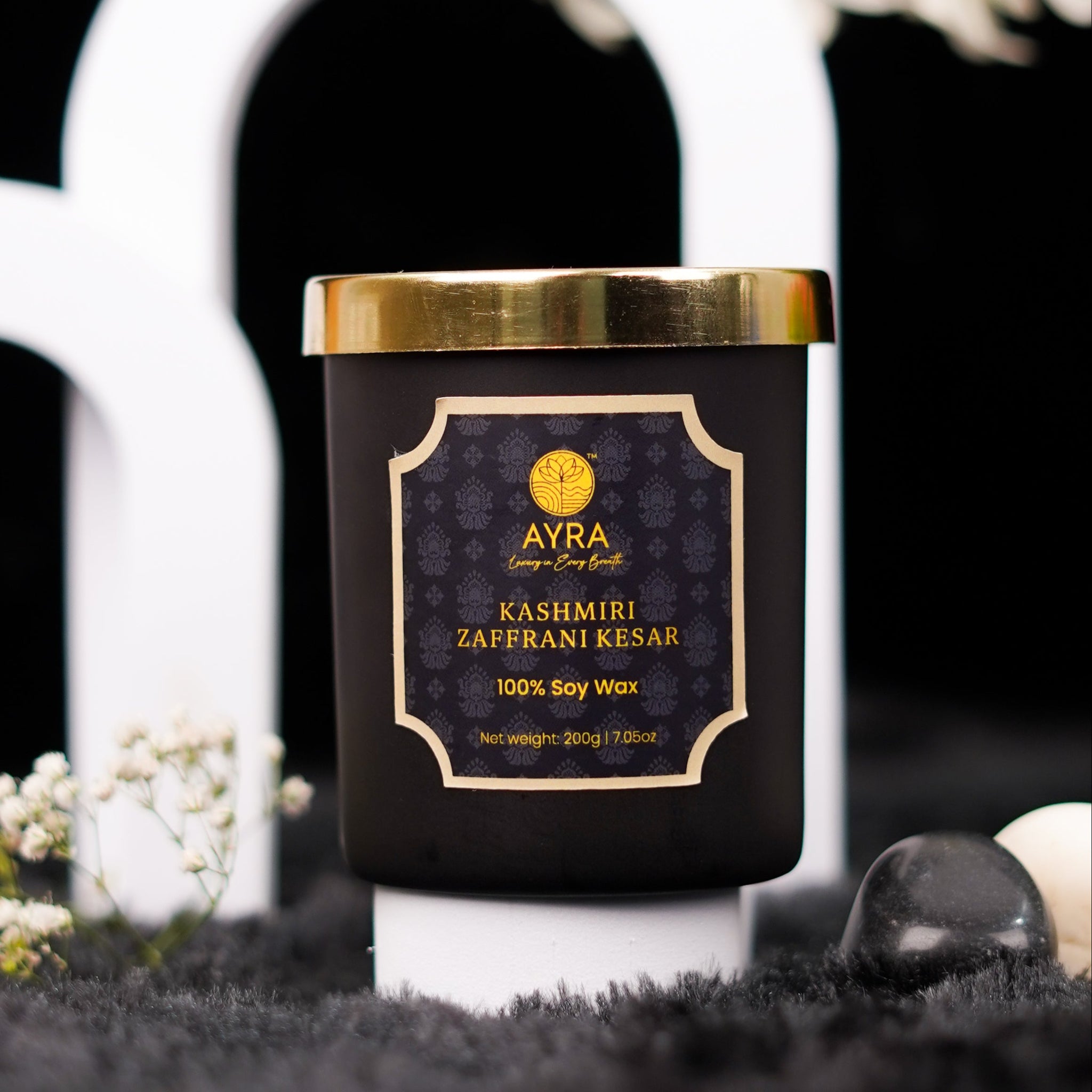 Kashmiri Zaffrani Kesar Candle | Big Glass