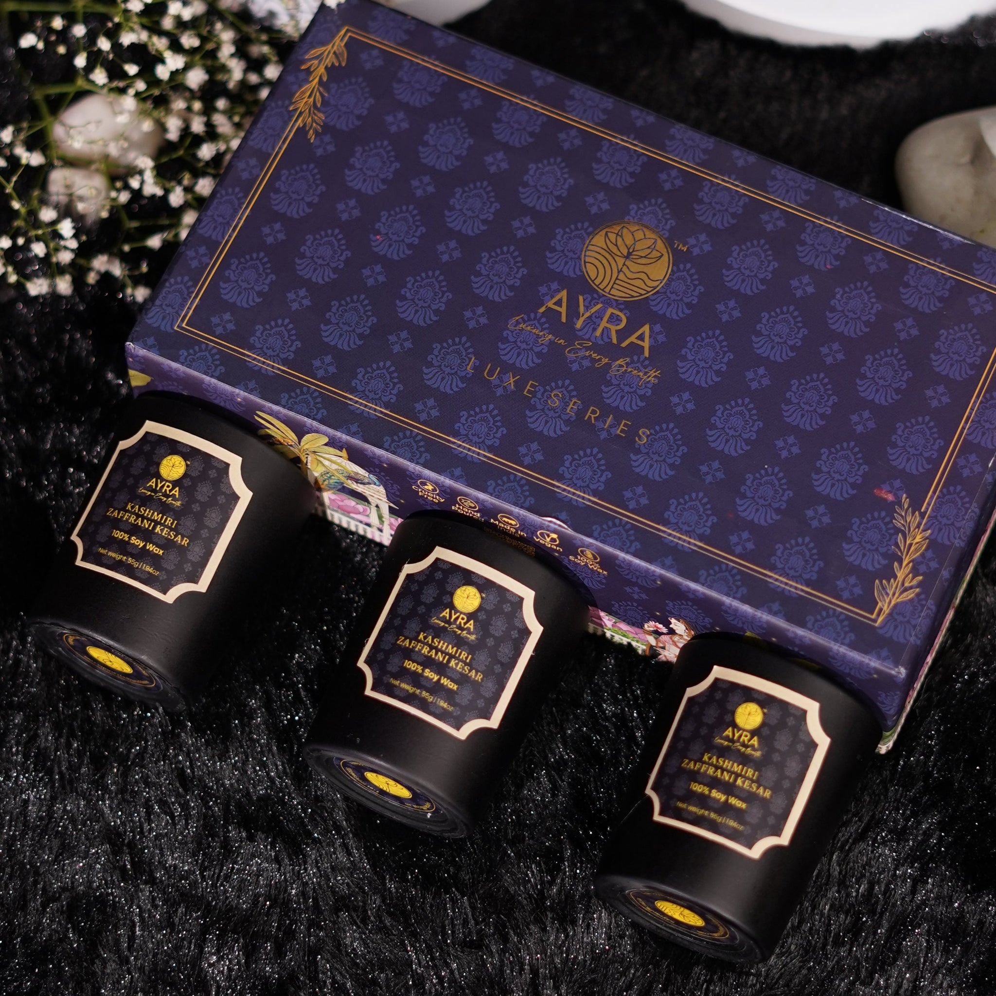 Kashmiri Zaffrani Kesar Candle | Set of 3
